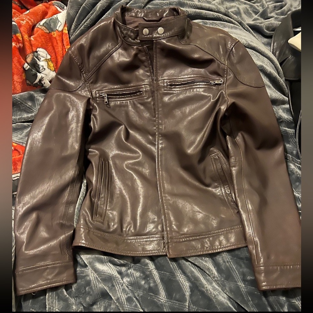 Banana Republic brown leather jacket
